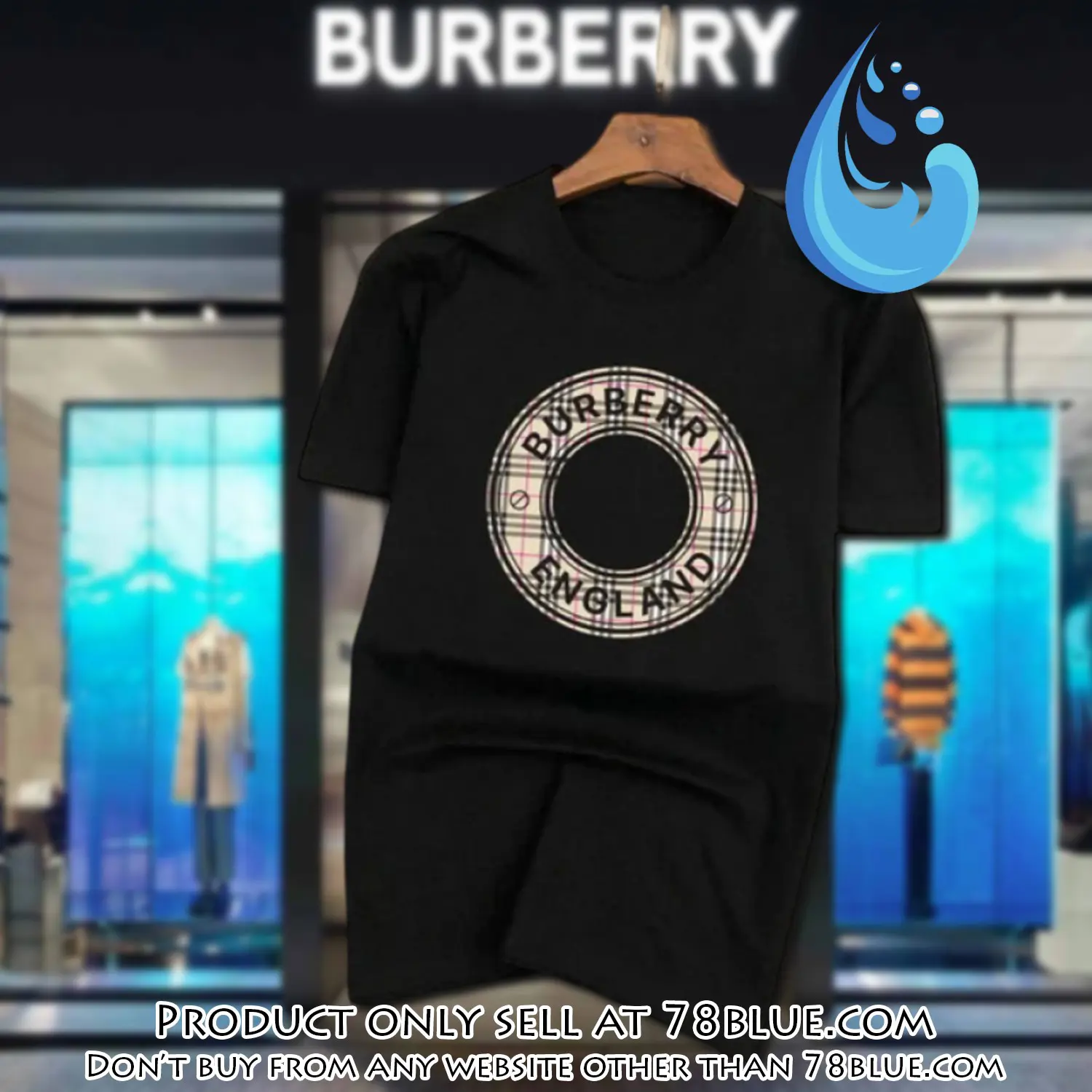 Burberry england black luxury brand unisex tshirt outfit for men women 78b0901236